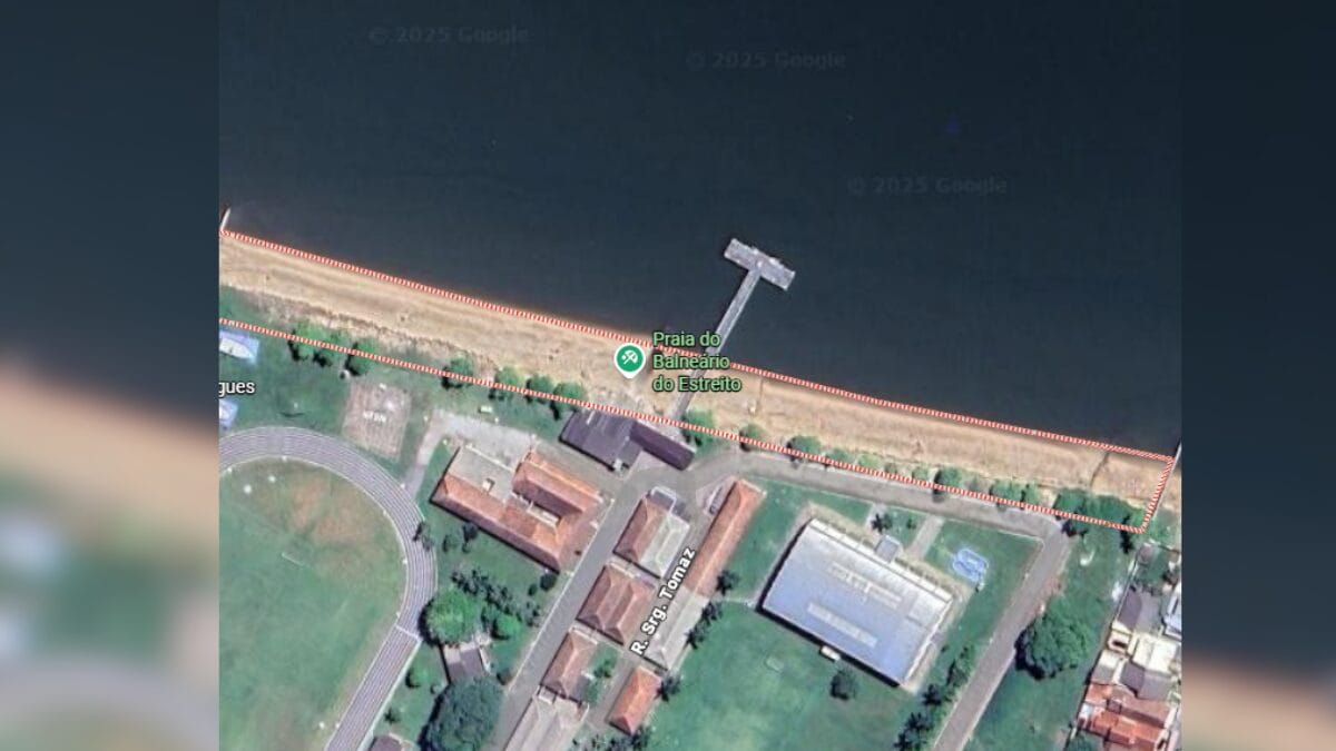 Região no Balneário do Estreito também leva o nome, segundo moradores. (Foto: Google Maps, Reprodução)