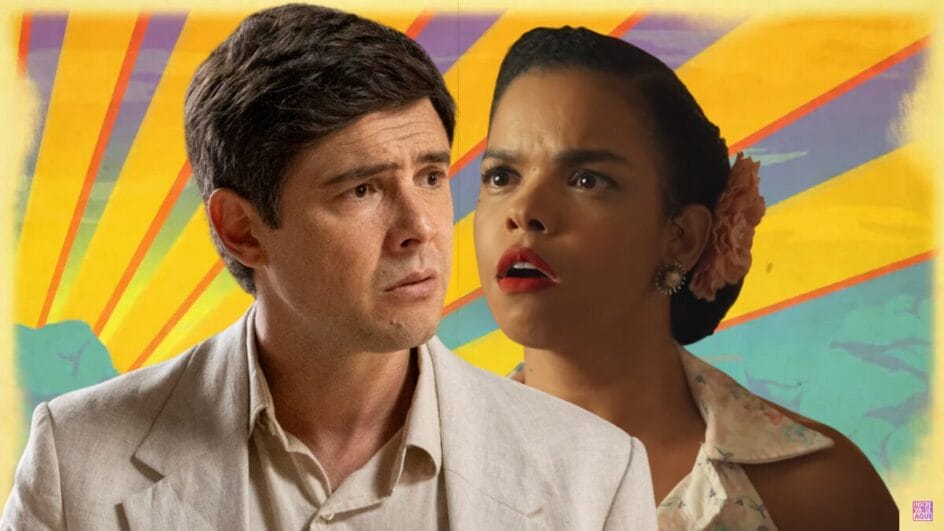 Candinho (Sergio Guizé) e Dita (Jeniffer Nascimento) personagens da novela Êta Mundo Melhor