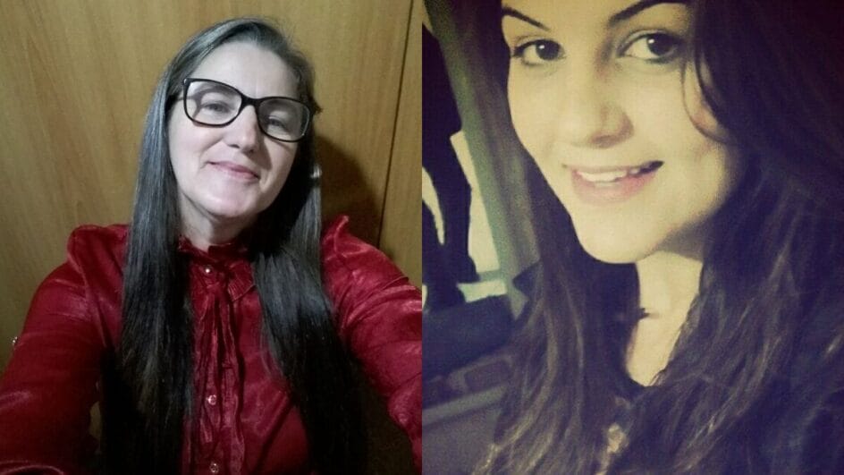 Montagem de uma mulher de 59 anos e de uma de 28.