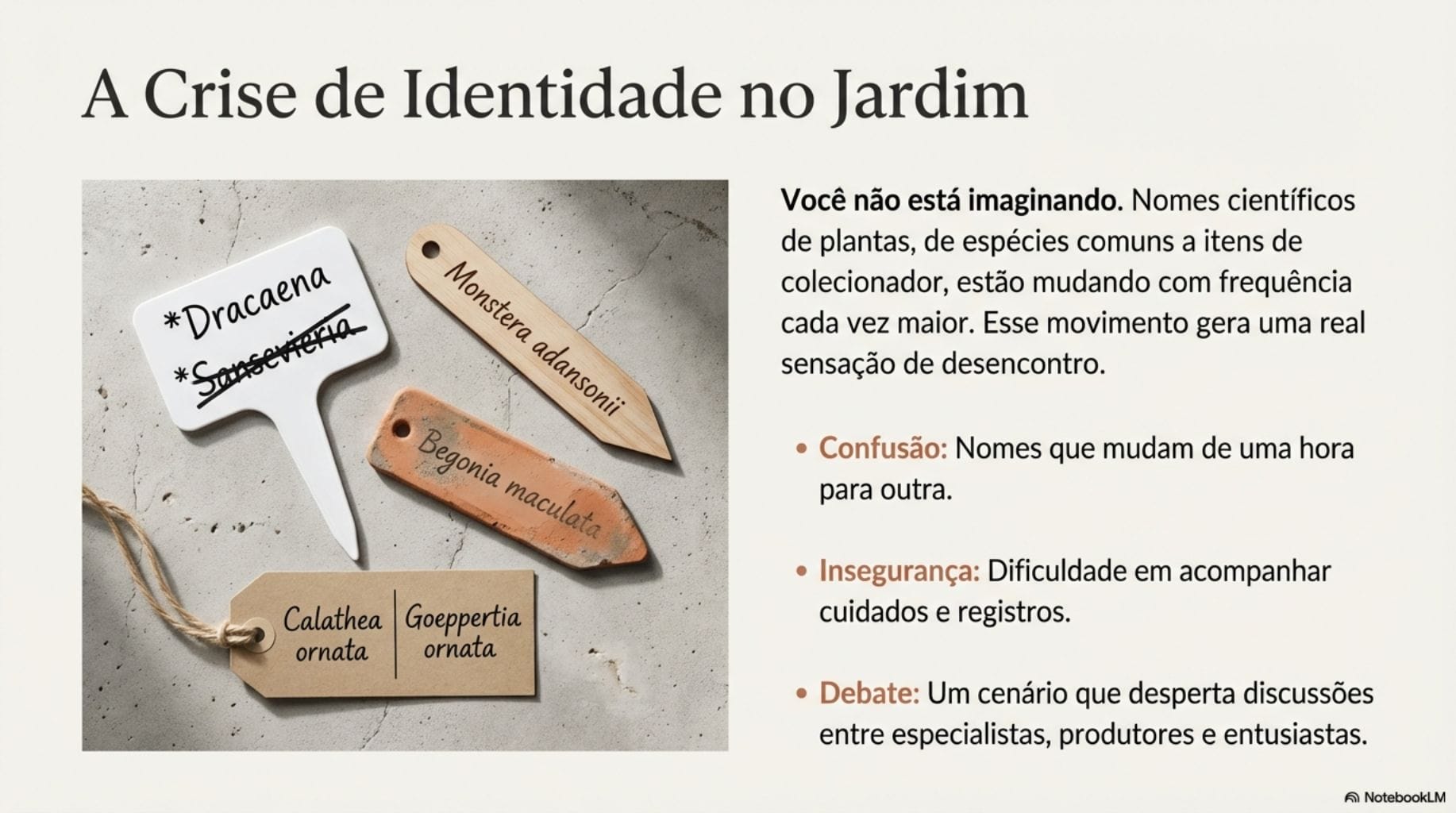 Mudança nomes científicos plantas.