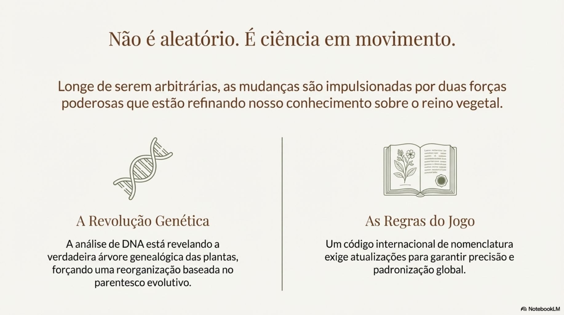Mudança nomes científicos plantas.