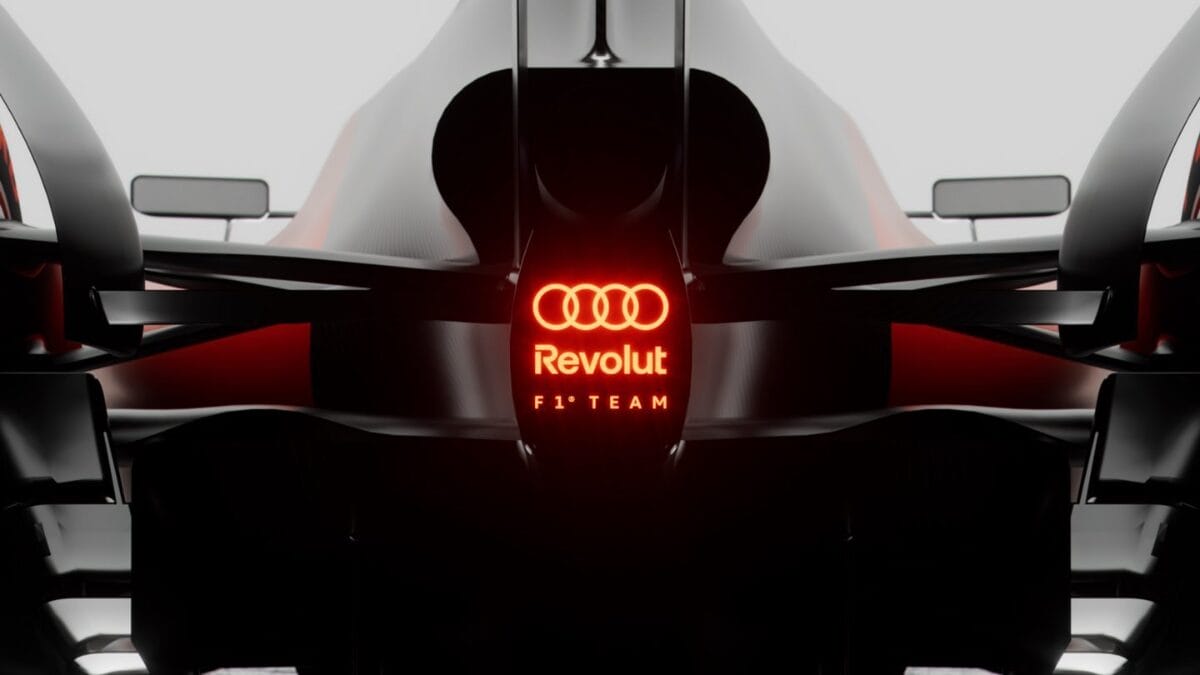 Audi Revolut 2026, o carro oficial da escuderia alemã na Fórmula 1 2026 (Foto: Reprodução)