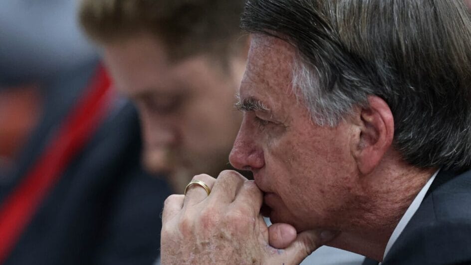 Ex-presidente Jair Bolsonaro durante interrogatório no STF.