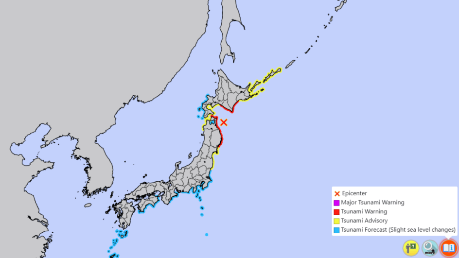 Governo do Japão faz alerta de tsunami após terremoto de magnitude 7,6