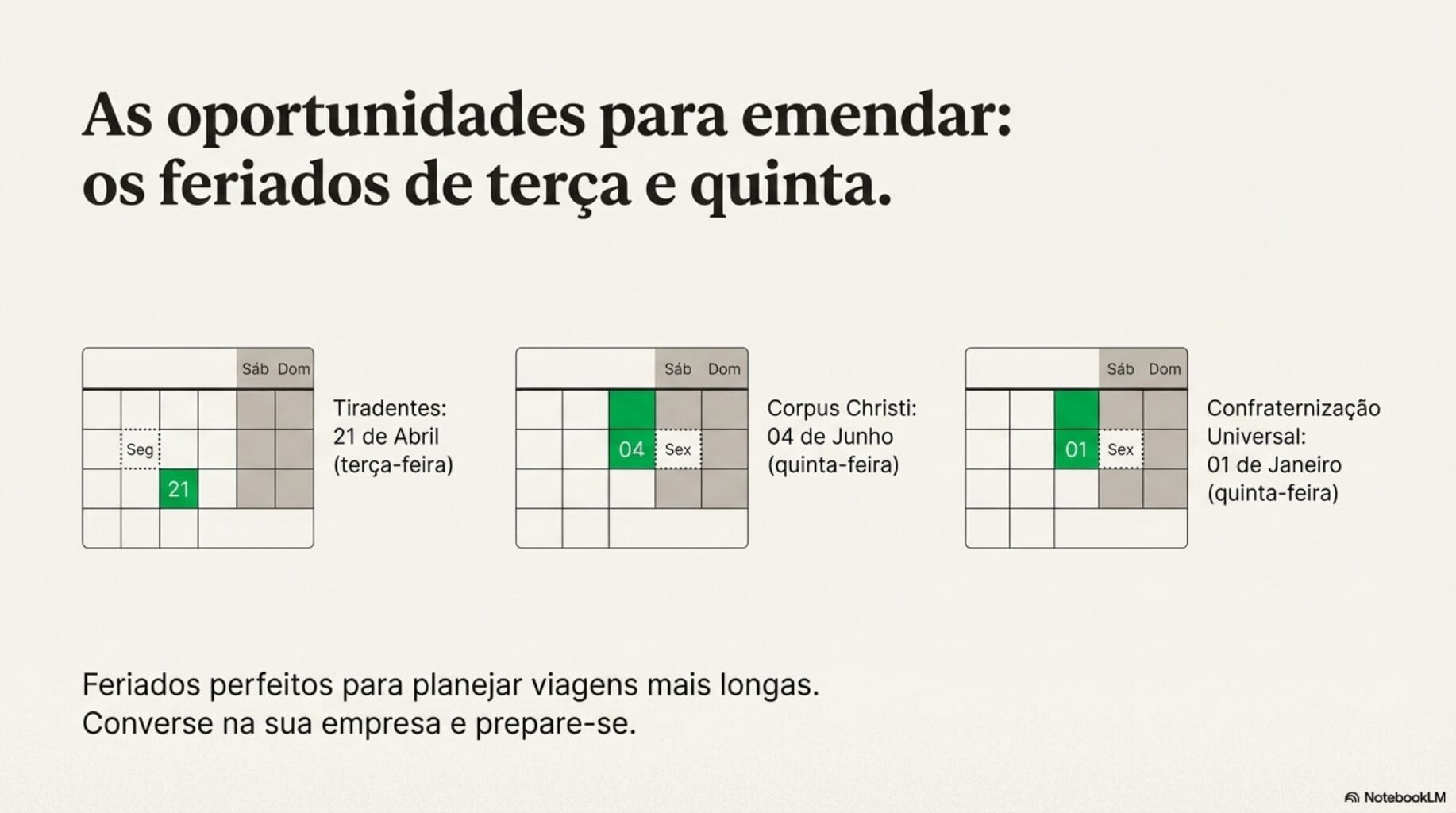 Guia de Feriados 2026