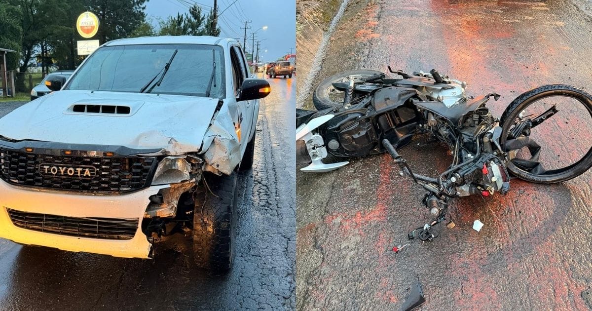 Motociclista morre ao colidir em dois carros