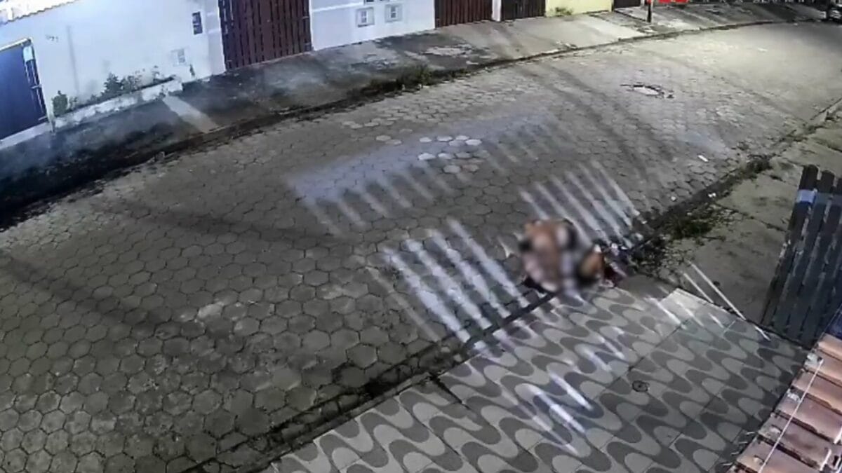 Câmera registra mulher sendo espancada pelo companheiro e desmaiando no meio da rua em SP