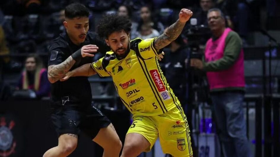 Corinthians x Jaraguá na primeira fase da LNF 2025 (Foto: Beto Miller, Reprodução)