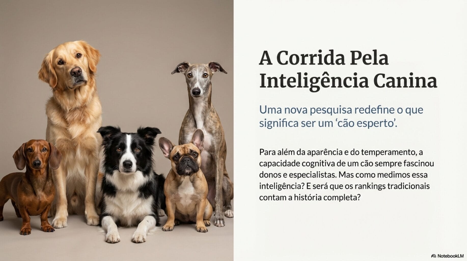 Ranking de intelig&ecirc;ncia dos cachorros