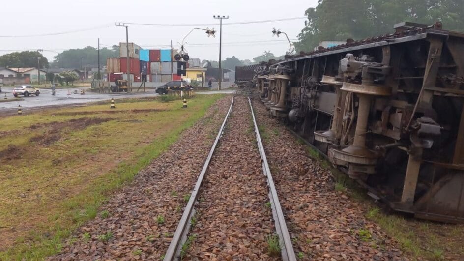 trem que descarrilou em Criciúma
