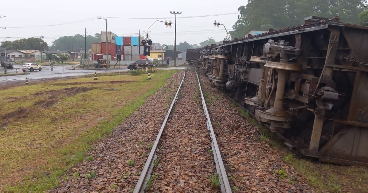 trem que descarrilou em Criciúma