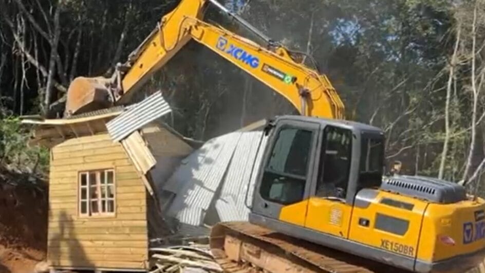 Derrubada faz parte da Operação Solo Legal. (Foto: PMF, Reprodução)