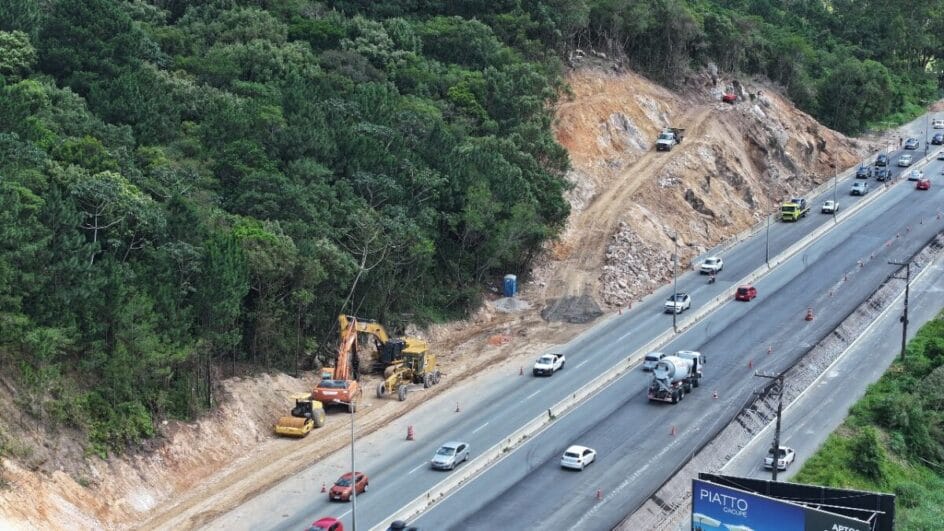 Novos horários de interdição na SC-401 para obras (Foto: André Viero, NSC TV, Reprodução)