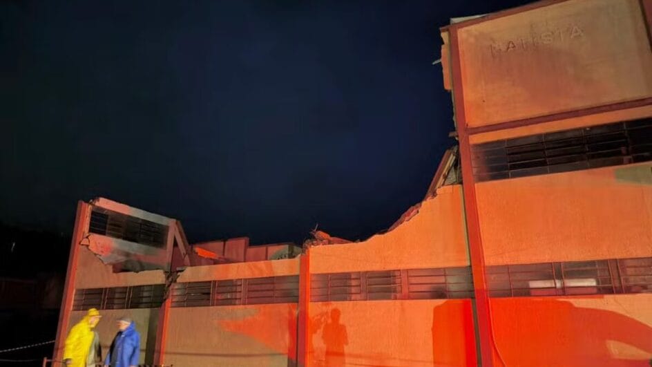 Estragos após temporal em Flores da Cunha, no RS (Foto: Maria Eduarda Schiavenin, Prefeitura de Flores da Cunha)