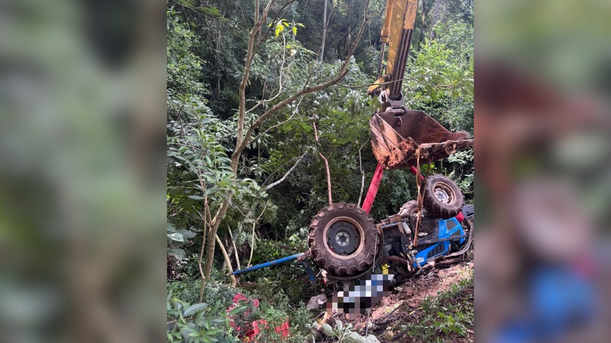 Acidente com trator em Videira