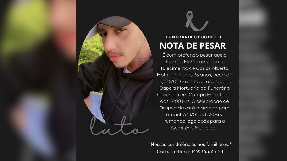 Jovem que morreu em Campo Er&ecirc;