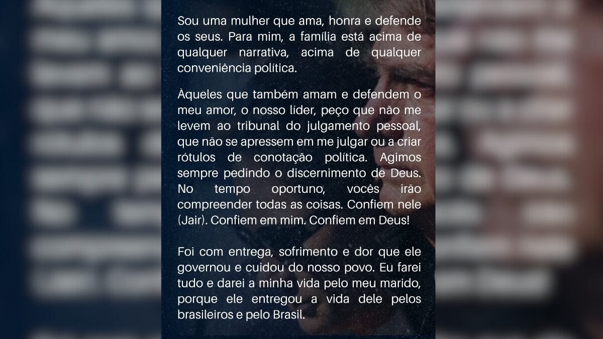 Post corrigido de Michelle Bolsonaro
