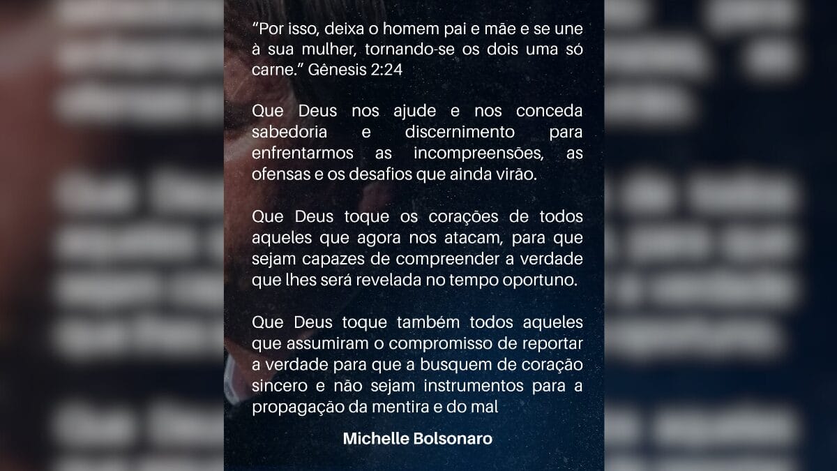 Post corrigido de Michelle Bolsonaro