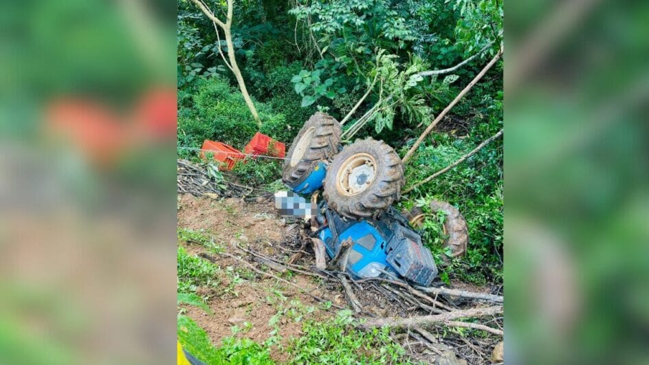 Acidente com trator em Videira