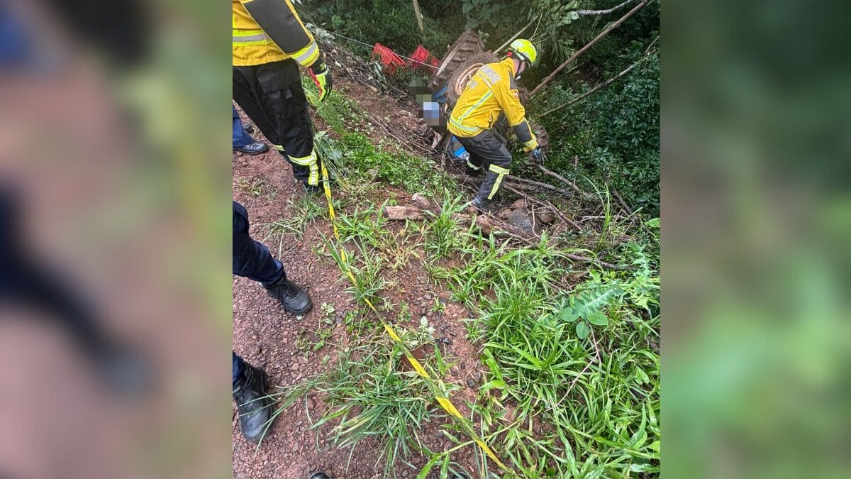 Acidente com trator em Videira