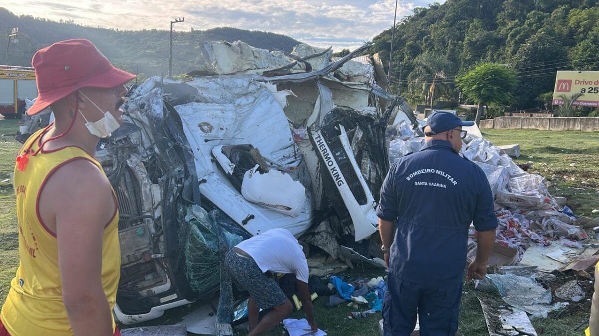 Caminh&atilde;o tomba no Goio-&Ecirc;n