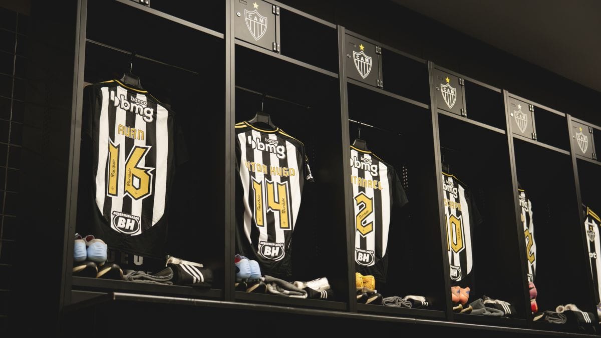 Vestiário do Atlético-MG (Foto: Pedro Souza)