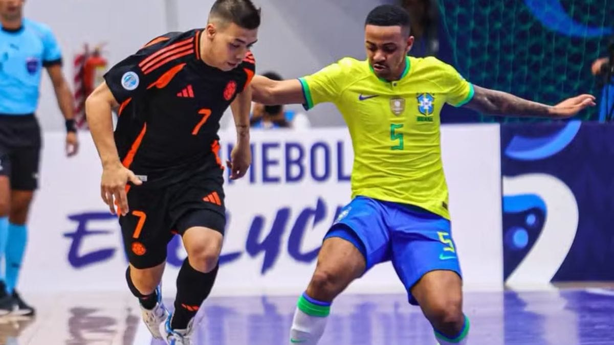 Brasil e Colômbia empataram na estreia da Copa América de futsal (Foto: Divulgação/Conmebol/Copa América de Futsal)