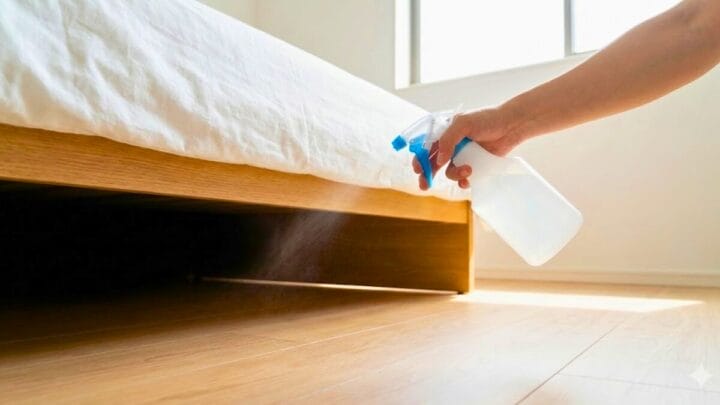 Borrifar vinagre debaixo da cama