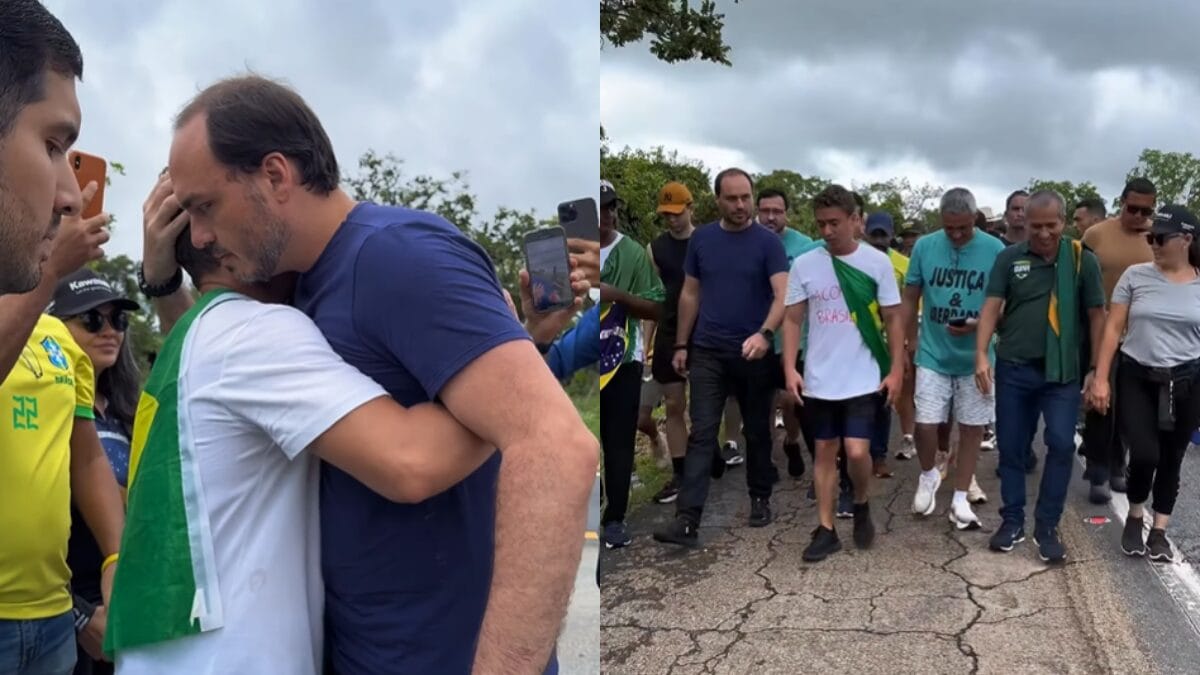 Carlos Bolsonaro se junta à caminhada de Nikolas Ferreira rumo a Brasília (5)