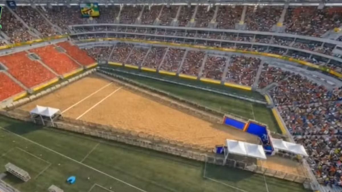 Projeção de como ficará a Arena de Pernambuco no Circuito Nacional de Vaquejada (Foto: Reprodução)