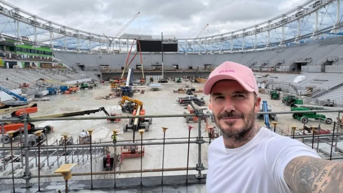 Beckham mostrou como estão as obras do novo estádio (Foto: Redes sociais, Reprodução)