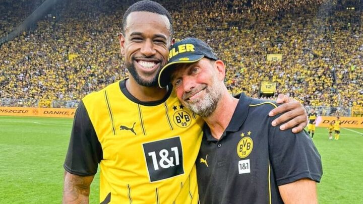 Felipe Santana e Klopp em jogo festivo do Borussia Dortmund