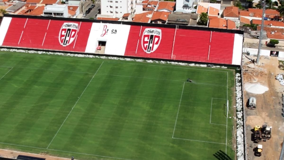 Primavera estreia o estádio reformado contra o Mirassol (Foto: BP Drones, Youtube, Reprodução)