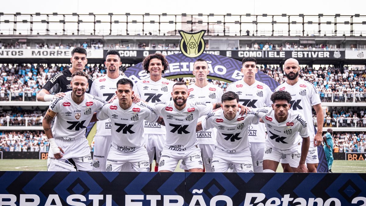 Time titular do Santos na última rodada da Série A (Foto: Raul Baretta)