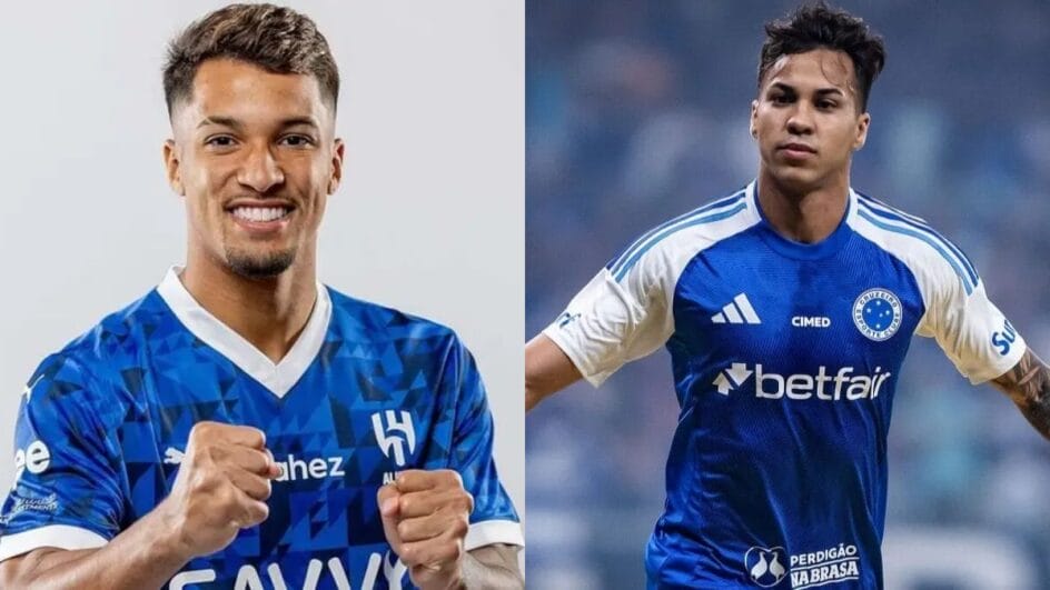 Marcos Leonardo e Kaio Jorge (Foto: Al Hilal, Divulgação/ Gustavo Aleixo, Cruzeiro)
