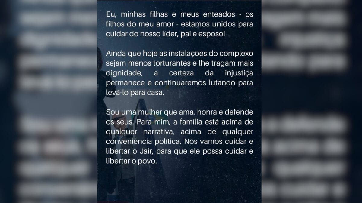 Post apagado de Michelle Bolsonaro