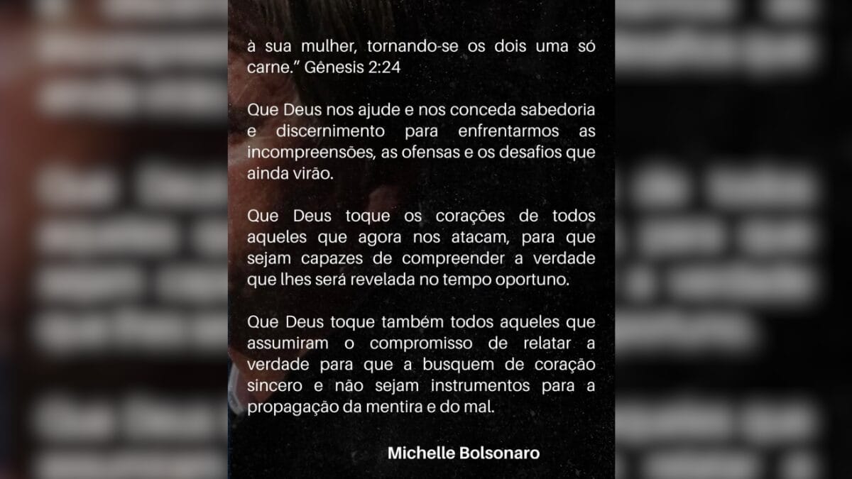 Post apagado de Michelle Bolsonaro