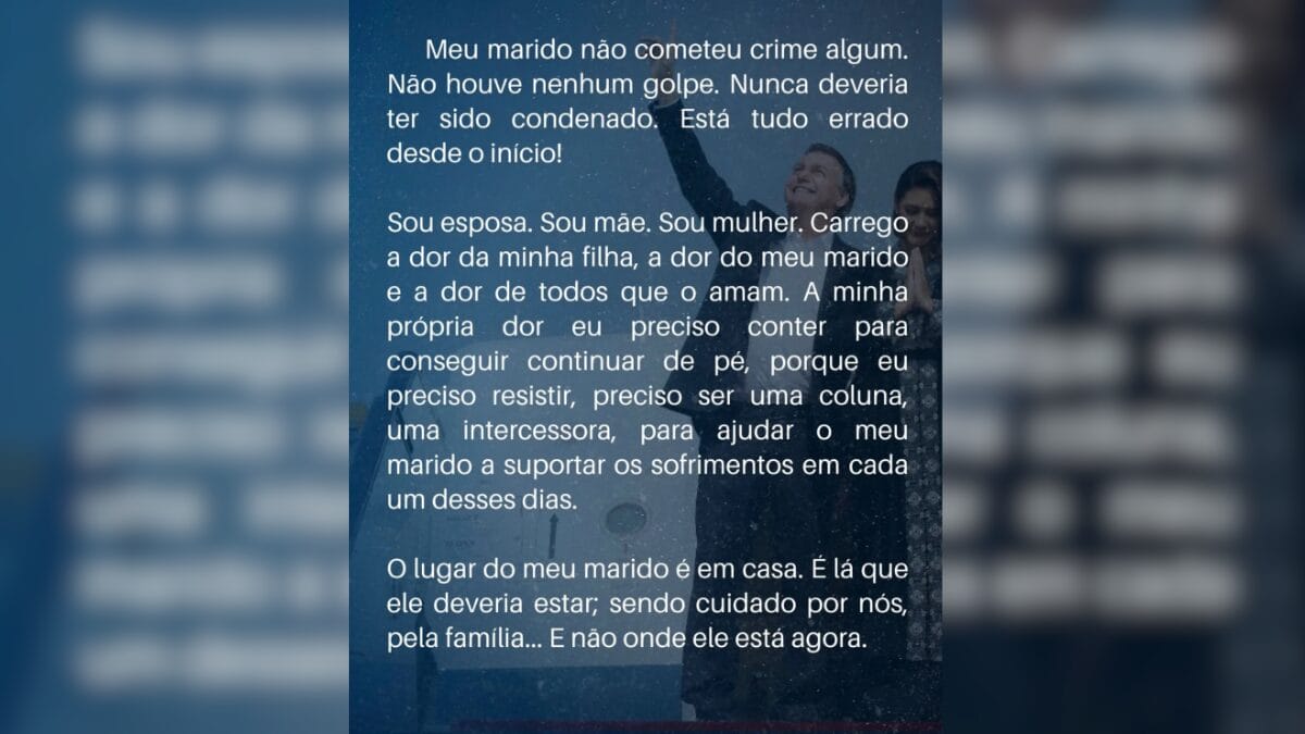 Post apagado de Michelle Bolsonaro