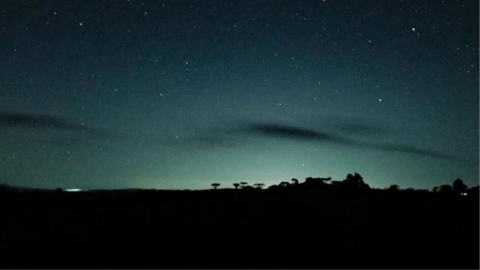 Moradores registraram a Aurora Austral (Foto: Reprodução, Redes Sociais)
