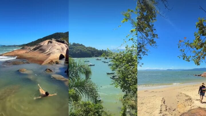 Praia em formato de gancho esconde trilha que leva a paraísos naturais e exclusivo em SC