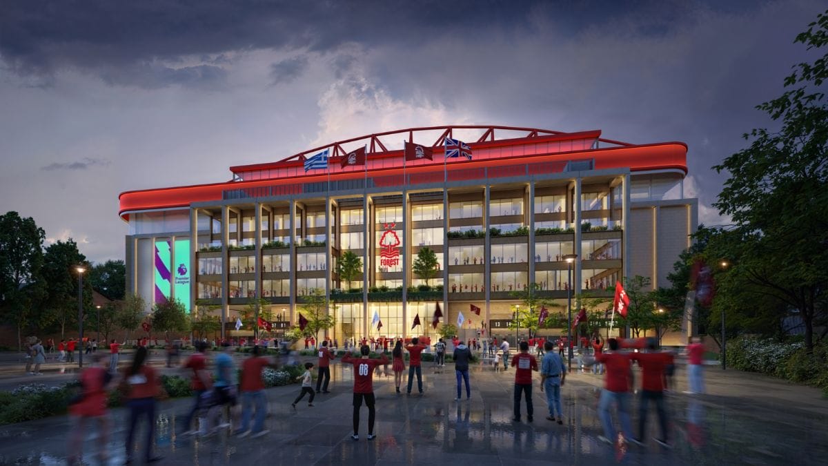 Conceito do estádio apresentado pelo clube inglês (Foto: Nottingham Forest, Divulgação)