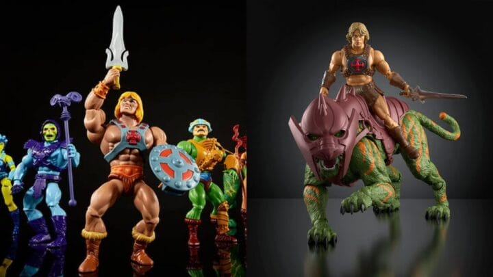 Bonecos do He-Man nos anos 80 e as novas figuras de ação inspirada no novo filme Mestres do Universo