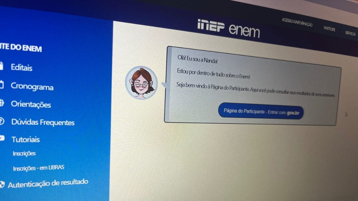 Notas podem ser consultadas na Página do Participante (Foto: Reprodução)