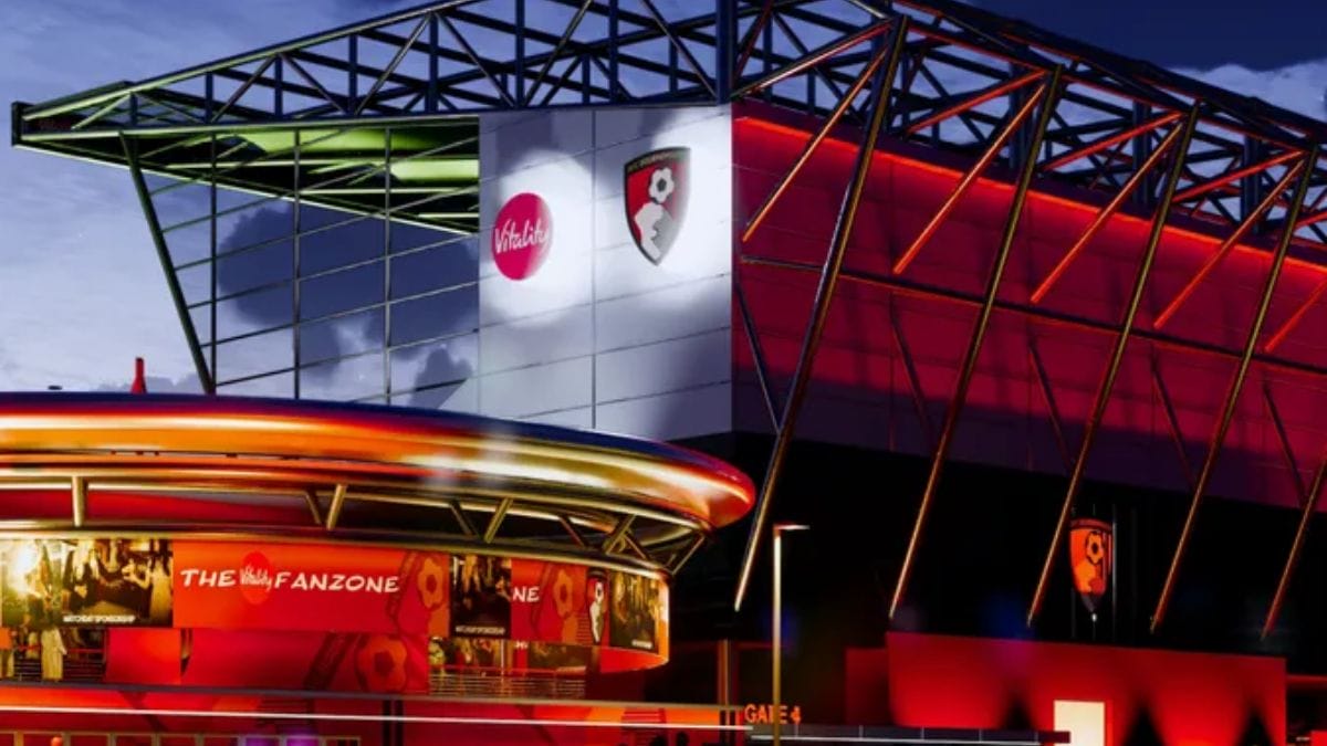 Novo est&aacute;dio do Bournemouth, novo time de Rayan (Foto: divulga&ccedil;&atilde;o, Bournemouth)