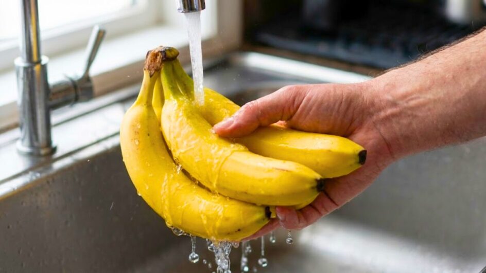 lavar banana antes de comer.