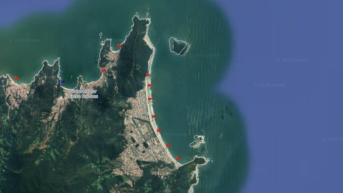 Praia tem sete pontos avaliados pelo IMA em relação a balneabilidade (Foto: IMA, Reprodução)