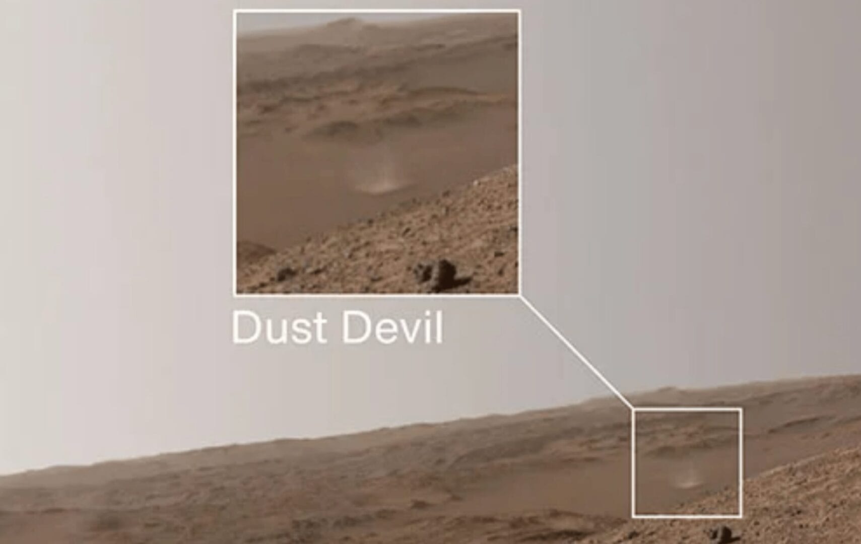 "Dust in Devil" flagrado pelo robô em Marte (Foto: NASA, reprodução)
