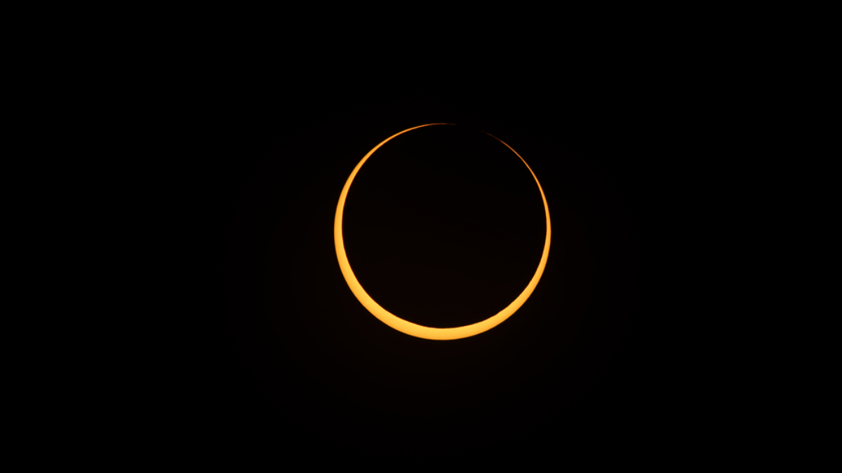 Eclipse solar anular fotografado em 14 de outubro de 2023.