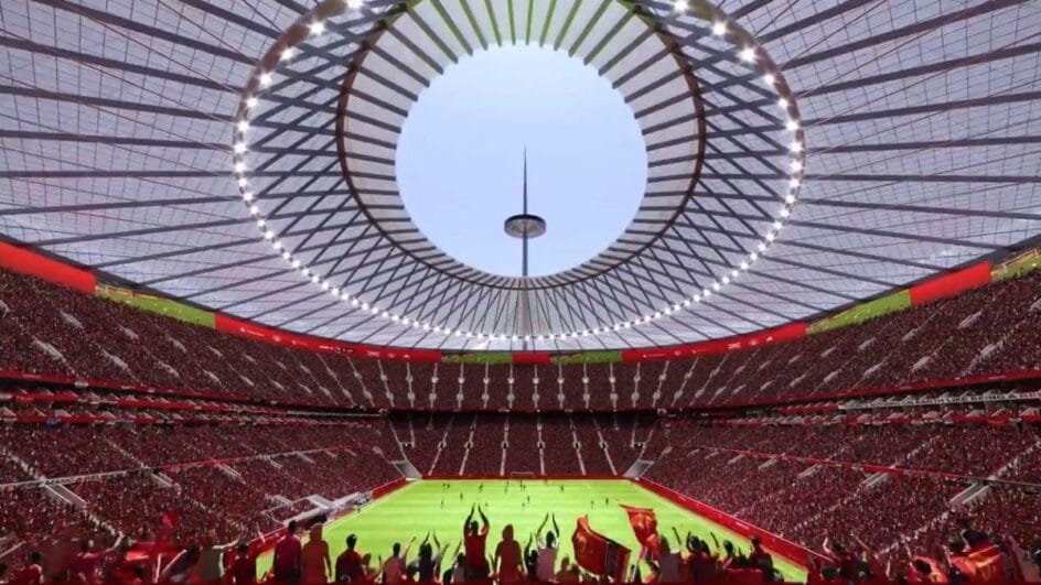 Projeto de como deve ficar o novo estádio do Manchester United (Foto: Manchester United, Divulgação)