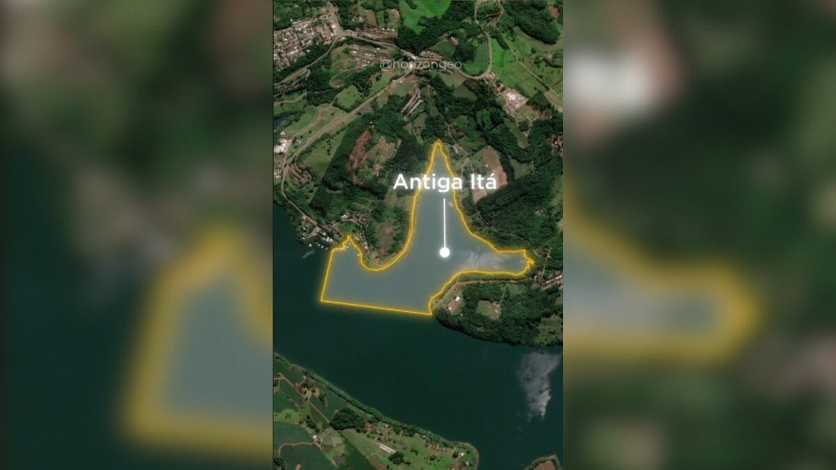 Antiga Itá foi completamente submersa (Foto: Reprodução, Redes sociais)